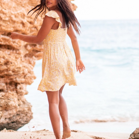 Billabong Yellow Floral Dress - Picture 6 of 9
